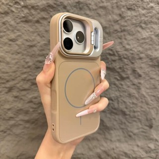 Giá đỡ khung ống kính từ tính mờ Vỏ điện thoại di động cho iPhone17 16 15 14 13 12 11 Pro Max Bảo vệ Camera chống sốc Vỏ cứng chống rơi
