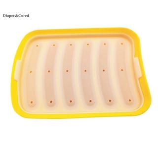 Khuôn Làm Xúc Xích DIAPER & CORED 6 Khoang Silicon DIY Ham Hot Dog Làm Khuôn Có Nắp Gia Đình Xúc Xích Bánh Dụng Cụ Làm Bánh Khuôn YTH