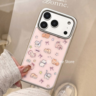 Ốp Lưng Mèo Dễ Thương Cho iPhone 17ProMax 17Po 17 16ProMax 16Pro 16 16Plus 15ProMax 15Pro 15 14ProMax 14Pro 14 13ProMax 13Pro 13 15Plus Apple iPhone Case Mạ Điện Cứng Huawei P70