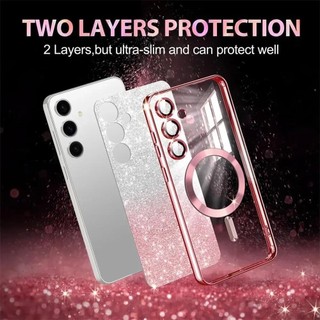Ốp Lưng Lấp Lánh Cho A56 A55 A26 A25 Trong Suốt Mạ Dành Cho Samsung Galaxy A15 A16 A35 A05S A55 A56 A36 A26 A25 A54 A34 A14 A24 Ốp Lưng Từ Tính
