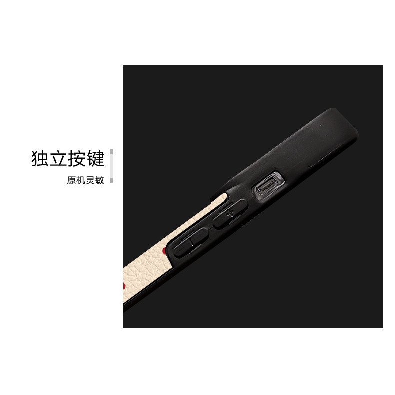 Thêu Pony Dây Màu Đỏ Thích Hợp Cho 17 Vỏ Điện Thoại Năm Mới iphone15promax Silicon Da Cừu 16 Nữ