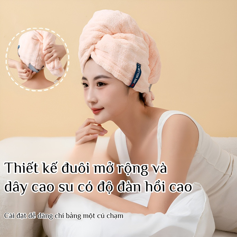🔥Giá sốc🔥Khăn lau tóc dày/Mũ sấy tóc kiểu Pháp / Mũ sấy tóc thấm hút và khô nhanh / Khăn lau tóc nữ