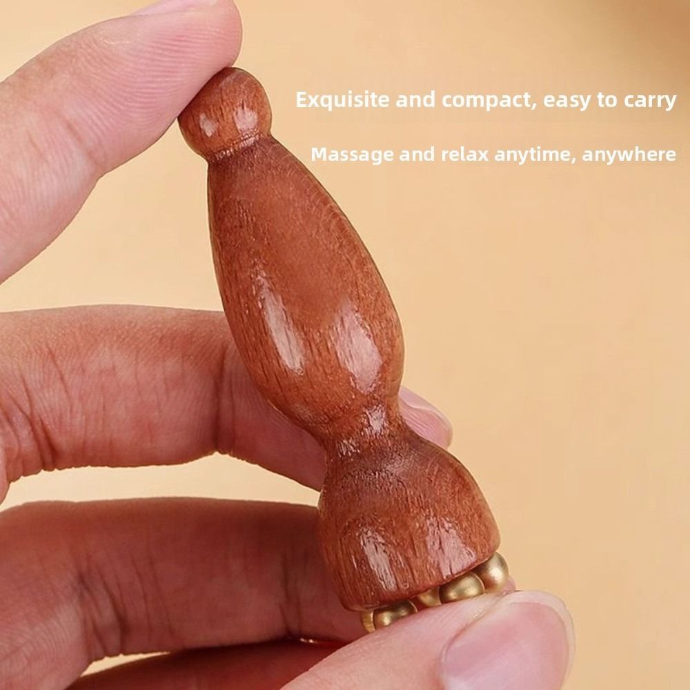 Con lăn mát xa mắt BAMBOOB, Gậy Massage mặt 5 răng bằng gỗ, Gậy cạo mắt Mini Lotus Pod bền bỉ để giảm mệt mỏi cho mặt