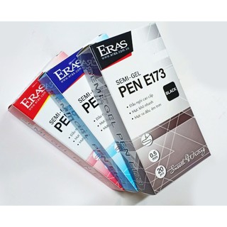 [ERASVN] Hộp 20 Chiếc Bút Bi Bấm Thân Trong Eras E173, Bút có định vị- Viết êm trơn