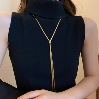 Vòng cổ xương rắn mạ vàng 14k thích hợp mọi kích cỡ, trang sức thời trang mùa đông