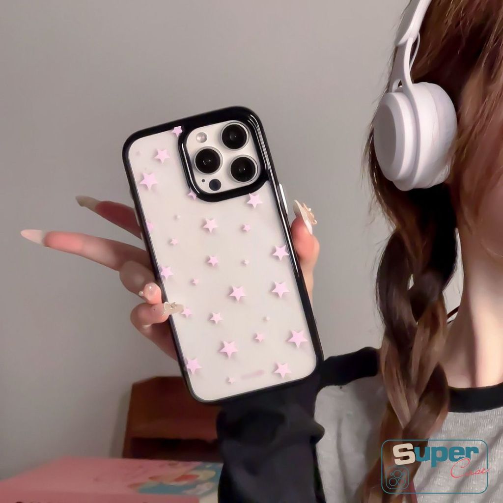 Ốp Lưng Tương Thích Cho iPhone 13 16 15 11 17 12 14 Pro Max Air 16 15 14 Plus Thời Trang Dễ Thương Ngôi Sao Thoáng Mát Chấm Bi Sọc Sang Trọng Acrylic Cover