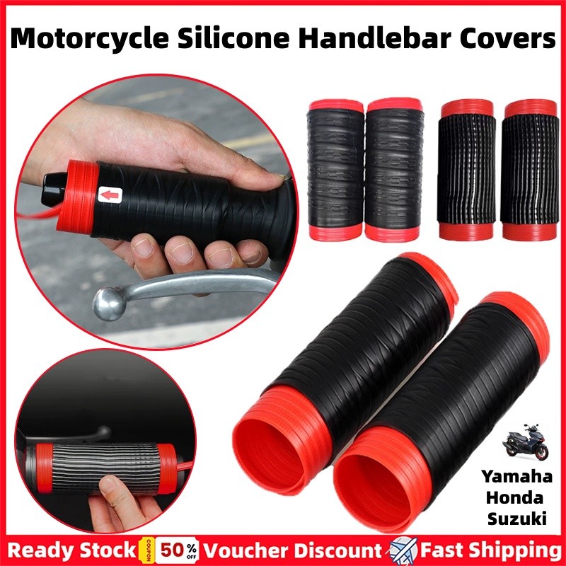 1 Đôi Đa Năng Tự Thu Nhỏ Chống Trơn Trượt Xe Máy Silicone Tay Cầm Bao Xe Máy Tay Cầm Có Tay Bảo Vệ Bao Xe Máy Tay Lái Phụ Kiện