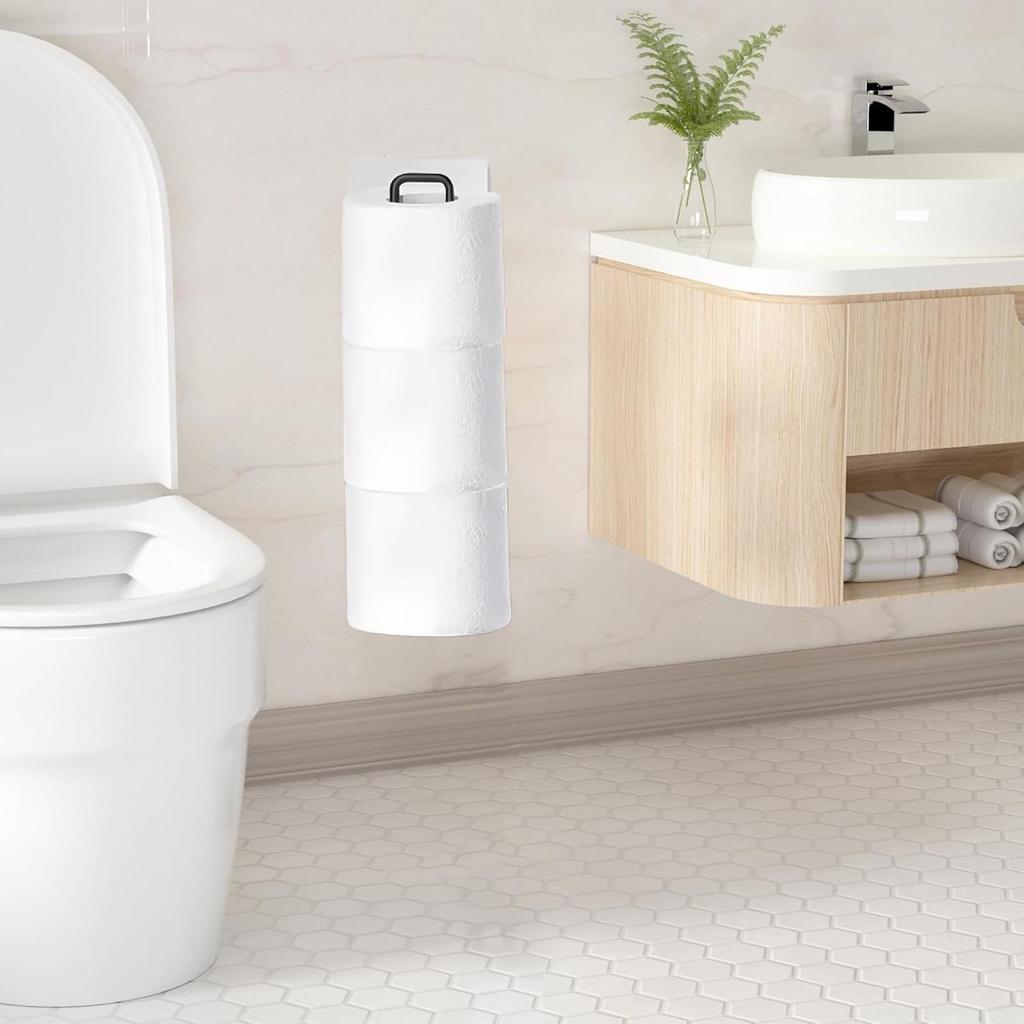 Paper Towel Holder Toilet Tissue Holder Space-Saving No Drilling Hanger Tissue Rack for Room Dorm Apartment gelhvn