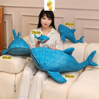 PLUS [Còn hàng] Mô phỏng Đồ chơi sang trọng cá voi đại dương Cá mập xanh Búp bê sang trọng Cá mập lớn Gối nhồi bông Trang trí sáng tạo Búp bê Văn phòng Gối ngủ Quà tặng bạn gái Quà tặng Giáng sinh