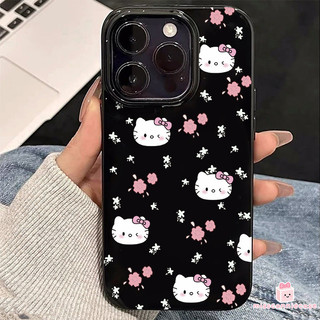 Ốp Lưng Cho Iphone 13 11 17 15 14 16 12 Pro Max Air 7 16 14 15 8 Plus XR X XS MAX SE 2022 Hoa Lãng Mạn Dễ Thương Hello Kitty Sang Trọng Bóng Bề Mặt