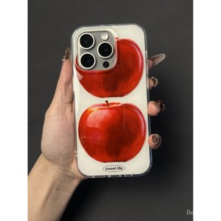 Ốp Điện Thoại Thích Hợp Cho iPhone Đơn Giản Sáng Tạo Niche Hai Quả Táo Đỏ Thích Hợp Cho iPhone14iPhone17 / 15promax Vỏ Điện Thoại 16 Phong Cách Mới 13 Vỏ Bảo Vệ OUSY