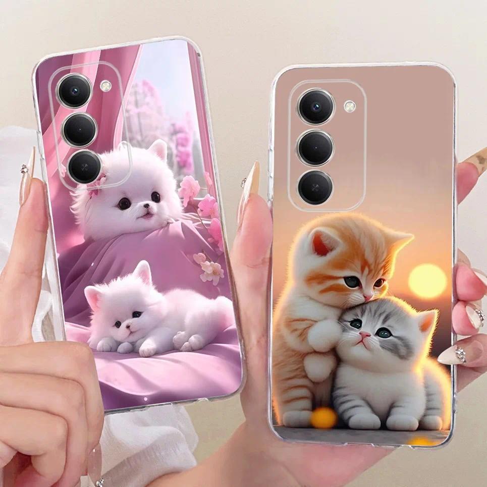 Thời Trang Mới Sang Trọng Nơ Hoa Tranh Dành Cho Xiaomi Redmi 15 Redmi15C 15C Vỏ Camera Bảo Vệ Trong Suốt Silicon Mềm Cản