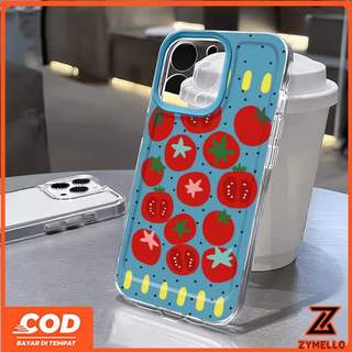 Thích hợp cho OPPO A6X A6 A5X A5 5G A5i A60 PRO A3 A3X A5 PRO A3 PRO A38 A79 A58 A18 A57 2022 A17 A95 Ốp điện thoại TPU chống sốc hình quả cà chua sang trọng và tối giản