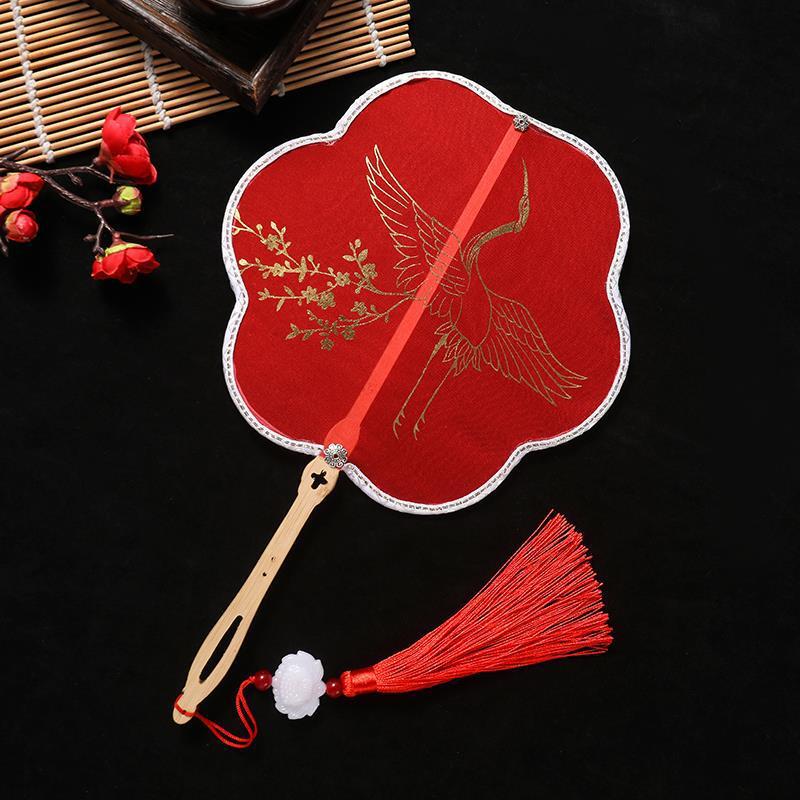 Phong Cách Trung Quốc Mạ Vàng Nhóm Quạt Phong Cách Cổ Đại Cung Điện Quạt Cần Cẩu Plum Fan Trang Phục Cổ Hanfu Sườn Xám Khiêu Vũ Quạt Ảnh Đạo Cụ 25.10.31