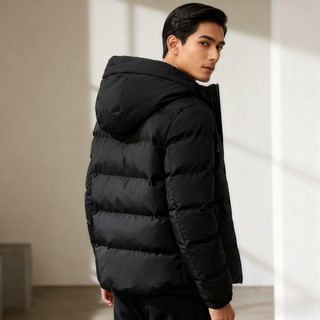 Áo khoác nam mùa đông, slim fit, có mũ trùm đầu giữ nhiệt, thiết kế thời trang