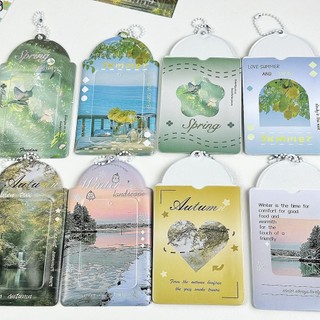 Card Holder Bao Đựng Card Móc Khoá Ảnh Phong Cảnh 4 Mùa Hoạt Hình Xinh Timo PK99