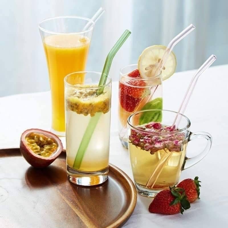 Ống Hút Thủy Tinh Borosilicate Nhiều Màu – Bảo Vệ Môi Trường Mỗi Ngày Uống Cafe, Sinh Tố, Trà Sữa