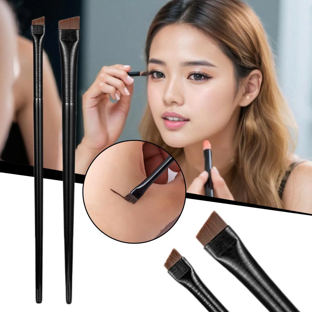 Mới 2 Cái / bộ Bàn Chải Đường Viền Lông Mày 0,06 Mm Siêu Mỏng Bút Kẻ Mắt Di Động Góc Trang Điểm T1r1