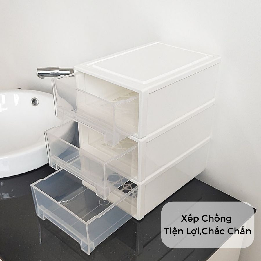 Hộp Đựng Đồ Đa Năng Dạng Ngăn Kéo ENODA HOME, Hộp Ngăn Kéo Đựng Văn Phòng Phẩm 5.5L Trong Suốt Q006