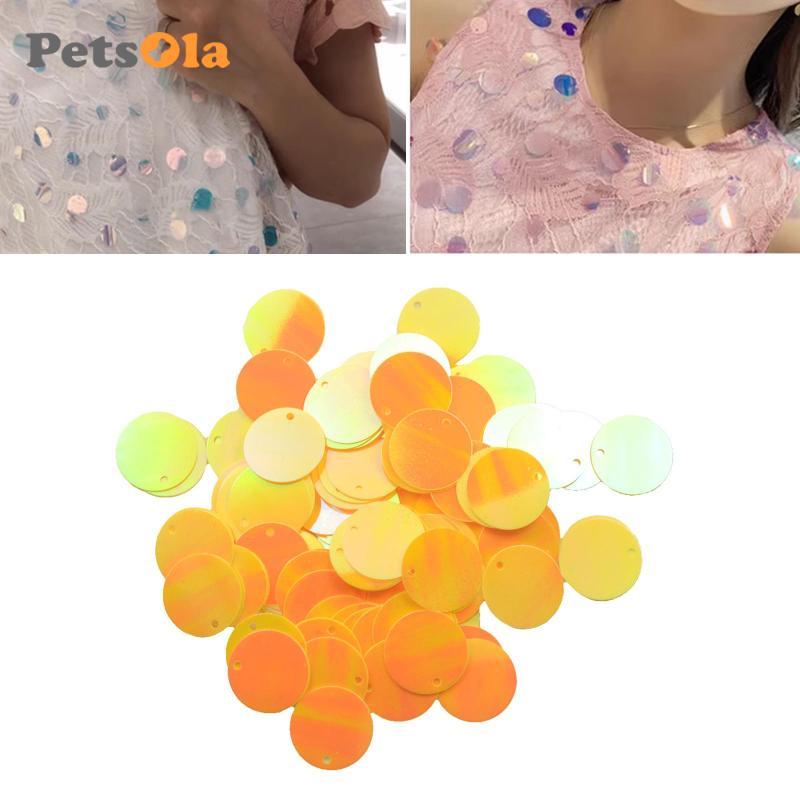 130 Miếng Sequin Tròn 16mm Kim Sa Lấp Lánh có Lỗ - DIY Trang Trí Quần Áo Cô Dâu và Phụ Kiện