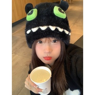 Mũ lông Toothless hoạt hình dễ thương nữ mùa đông - Mũ Lei Phong ấm che tai, dành cho đầu lớn, làm khuôn mặt nhỏ, thời trang