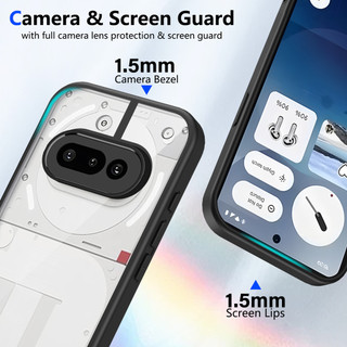 Không có gì Điện thoại NothingPhone 3A Ốp lưng cứng trong suốt Khung silicon mềm Chống rơi Vỏ mỏng chống sốc