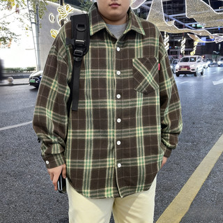 Cardigan nam oversized Nhật Bản, chất liệu flanel sọc kẻ, áo dài tay thoáng mát