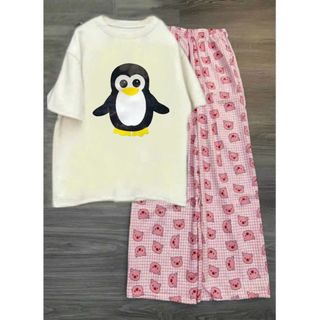 SÉT BỘ ĐỒ NỮ QUẦN HEO HỒNG + PHỐI ÁO PHÔNG -HÌNH CHIM CÁNH CỤT-thuba94
