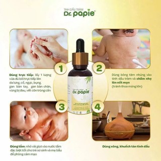 Tinh Dầu Tràm Gió Dr.Papie Nguyên Chất 100% – Giữ Ấm, Phòng Cảm Cúm Cảm Lạnh Cho Trẻ Sơ Sinh