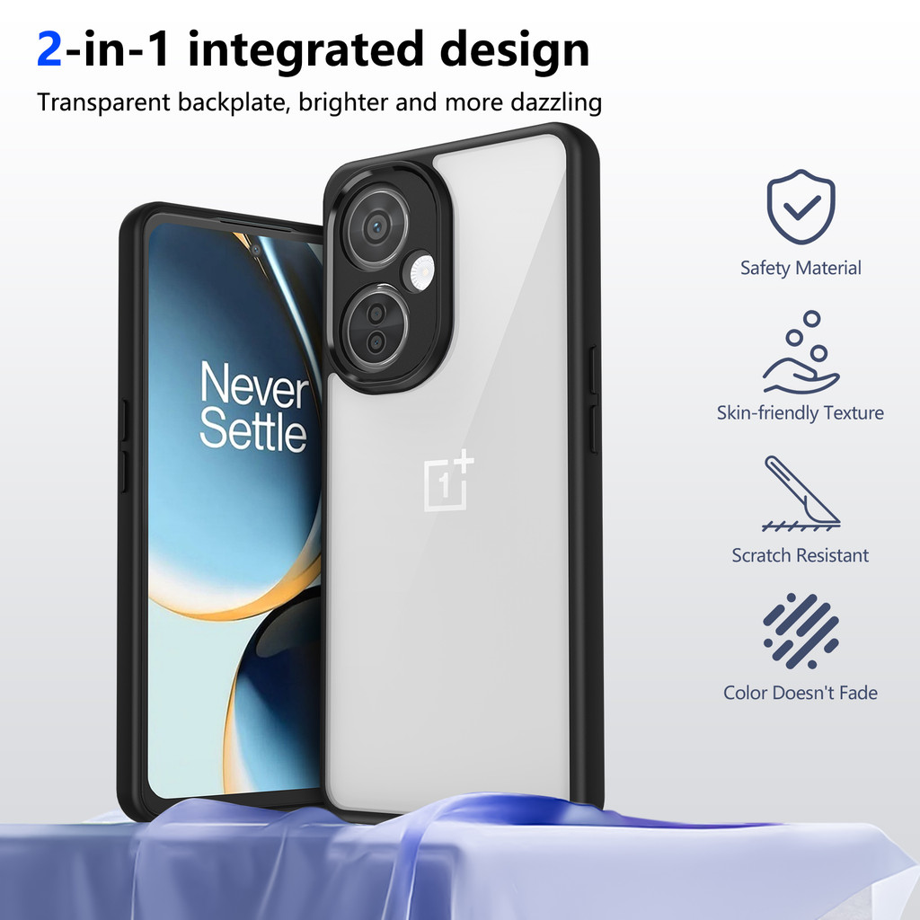 Ốp lưng OnePlus Nord CE 3 Lite Vỏ 6,72 inch Model CPH2467, CPH2465 Vỏ trong suốt mờ thời trang cho OnePlus Nord CE 3 Lite 5G Vỏ điện thoại