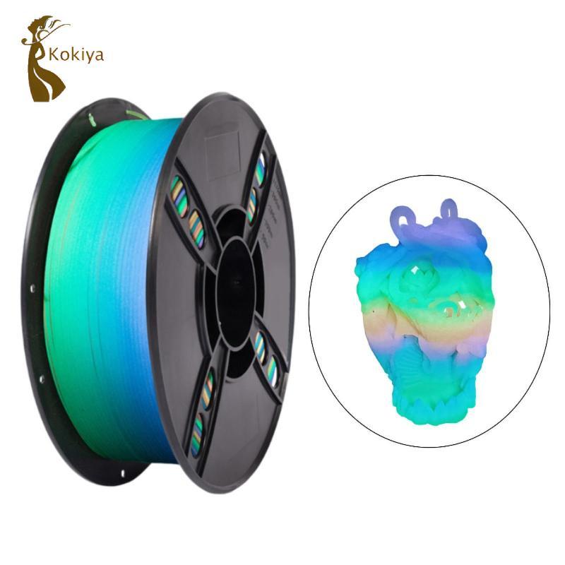 Kokiya Pla Filament cho máy in 3D, Cầu vồng sáng, Độ chính xác + / - 0,02mm, Chất liệu in 3D cao cấp nhiều màu chuyên nghiệp