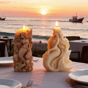PCF * Khuôn Làm Hình Nữ Biển Silicon Chịu Nhiệt Cho Trang Trí Nhà Cửa Handmade Dự Án DIY Sáng Tạo