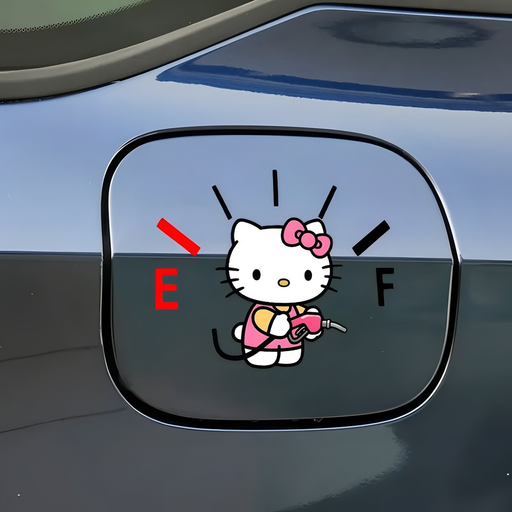 Hoạt Hình HelloKitty Nắp Bình Nhiên Liệu Miếng Dán Trang Trí Xe Hơi Miếng Dán Chống Thấm Nước
