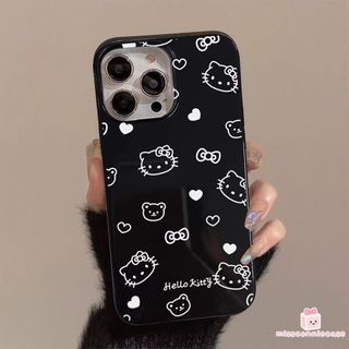 Ốp Lưng Cho Iphone 11 17 13 14 15 16 12 Pro Max Air 7 14 15 16 8 Plus X XR XS MAX SE 2022 Graffiti Hoạt Hình HelloKitty Trái Tim Tình Yêu Nơ Bề Mặt Bóng