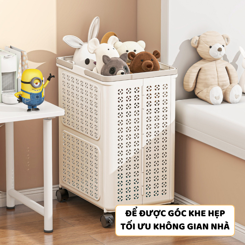 Giỏ Nhựa Gấp Gọn Đựng Đồ Chơi ENODA HOME, Giỏ Đựng Đồ Chơi Cho Bé 3 Kích Thước Có Bánh Xe Tiện Lợi Q460