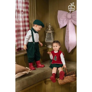 La pomme AW2025 BST váy, yếm giáng sinh cho bé T11.4