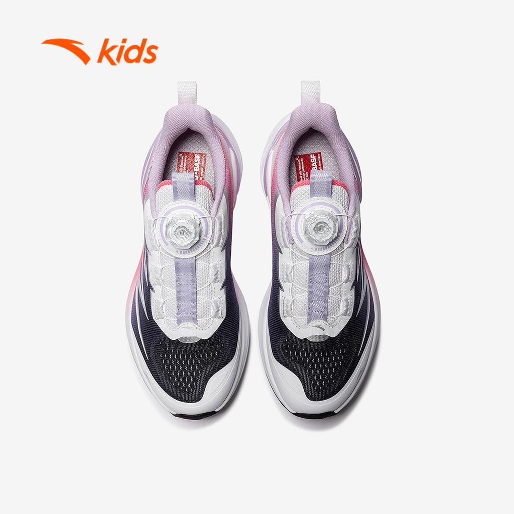ANTA Kids Bow Speed Giày Chạy Thể Thao Bé Gái 3225D5501 Size 33-39, Khóa Xoay Tiện Lợi, Nhẹ Êm, Chống Trơn Trượt