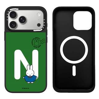 CASECASE X Miffy Custom Initial-N Case Miff Black & Sliver Mirror Vỏ iPhone hút từ tính cho iPhone 17 Air 16 15 14 13 12 Pro Max Plus Ốp lưng cứng có hộp khắc logo