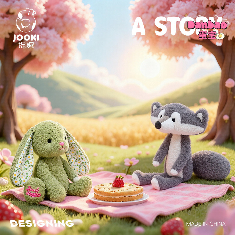 [JOOKI] Đồ chơi sang trọng tình yêu của sói và thỏ Búp bê thỏ dễ thương Chất liệu sói xám Quà tặng mềm cho bé gái Quà tặng sinh nhật DANBAO Đồ chơi