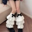 Li Lông Chân Có Nơ Giọng Cho Nữ Ấm Áp Fuzzy Sang Trọng Tầng Ruffle Chân Ấm Tất Cho Thời Tiết Lạnh Outfi