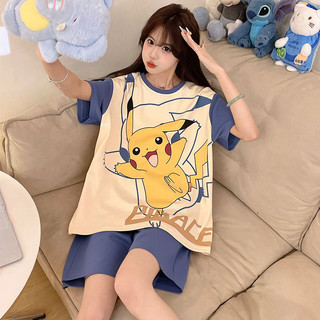 Bộ đồ ngủ mùa hè nữ mẫu mới 2025, đồ mặc nhà nhẹ tay ngắn dễ thương hoạt hình, Cổ Tròn Size Lớn dễ phối,đồ ngủ,đồ bộ nữ đồ mặc nhà