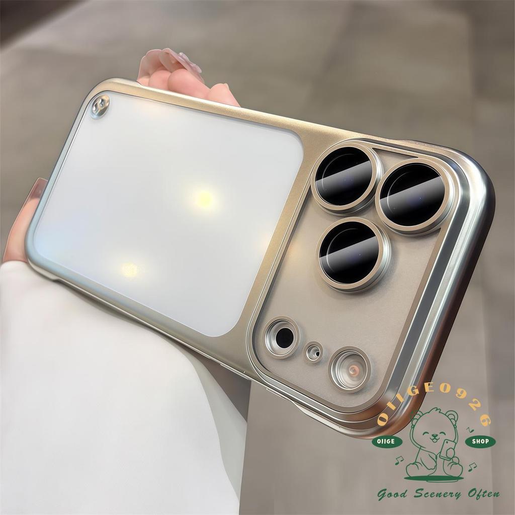 【 Ốp lưng iPhone17 】 Vỏ mạ mờ màu cam Không viền iPhone 17 Pro Max 16 15 14 13 12 cho vỏ iPhone Vỏ cứng PC chống sốc