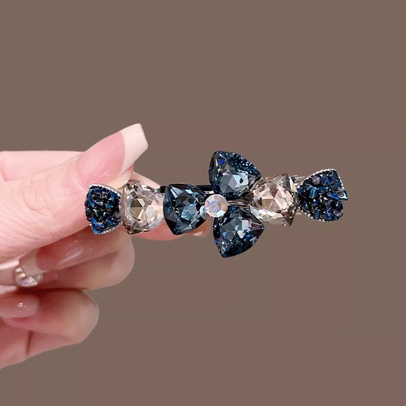 Kẹp Tóc Hoa Pha Lê Mauropli phiên bản Hàn Quốc, Sang Trọng cho Nữ - Phù Hợp Mùa Xuân và Ponytail Cao