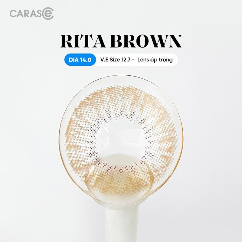 Kính áp tròng khoá ẩm 1 Ngày CARASE, Lens cận màu nâu RITA BROWN Women Nữ