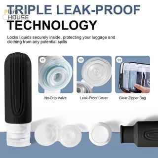 PlumHOUSE 90ml / bộ Silicone Du Lịch Mỹ Phẩm Chai Rỗng Bóp Hộp Đựng Chống Rò Rỉ Chai Đổ Lại Cho Dầu Gội Dầu Xả Lotion VN