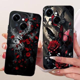 Dành Cho Tecno Pop 9 4G / Spark GO 1 1S GO 2025 Ốp Điện Thoại Nhiều Màu Sắc Butterflu Flower Girly Capa Vỏ Silicon Mềm Màu Đen Ốp Lưng