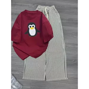 Tổng hợp các sét bộ quần đũi xốp chất dày đẹp+ mix áo phông phom unisex hình-con chim cánh cụt-QUANAO94