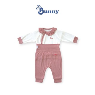 Bộ cúc chéo quần cạp cao Bunnybaby chất thun tăm lụa mềm mại cho be 0-12M