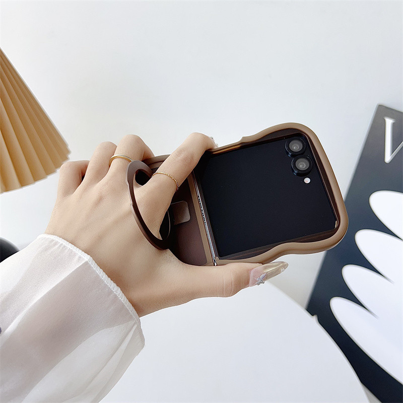 Ốp điện thoại mềm mờ khung sóng từ tính cho Samsung Galaxy Z Flip 7 Z Flip 6 Z Flip 5 Z Flip 4 / 3 Vỏ chống sốc