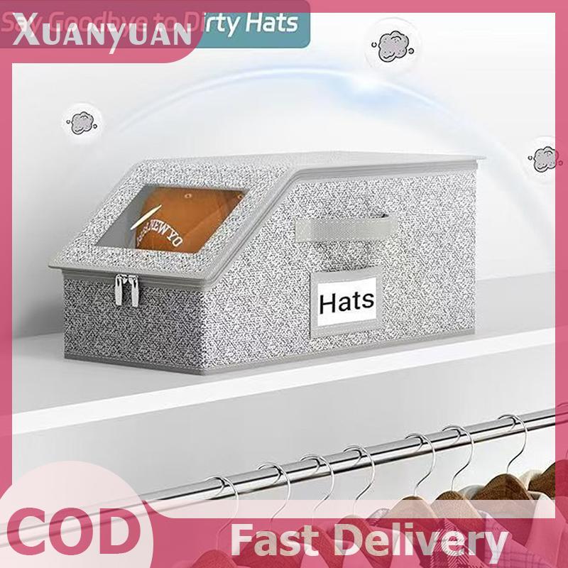 XUAN Có Thể Gập Lại Dây Kéo Bóng Chày Hộp Bảo Quản Dung Tích Lớn Không Dệt Chống Bụi Hộp Bảo Quản Mũ VN